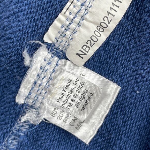 Vintage‎ Paul Frank Hoodie Sweatshirt Mens M Blue Full Zip Deconstructed 00s Hip - Picture 10 of 12